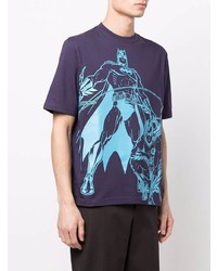 violettes bedrucktes T-Shirt mit einem Rundhalsausschnitt von Lanvin