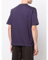 violettes bedrucktes T-Shirt mit einem Rundhalsausschnitt von Lanvin