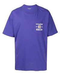 violettes bedrucktes T-Shirt mit einem Rundhalsausschnitt von Carhartt WIP
