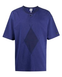 violettes bedrucktes T-Shirt mit einem Rundhalsausschnitt von Craig Green