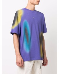 violettes bedrucktes T-Shirt mit einem Rundhalsausschnitt von A-Cold-Wall*