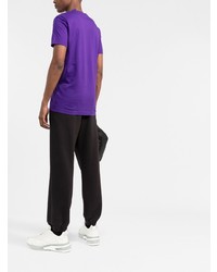 violettes bedrucktes T-Shirt mit einem Rundhalsausschnitt von DSQUARED2