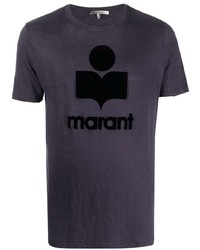 violettes bedrucktes T-Shirt mit einem Rundhalsausschnitt von Isabel Marant