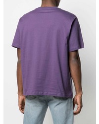 violettes bedrucktes T-Shirt mit einem Rundhalsausschnitt von Levi's
