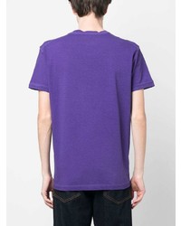 violettes bedrucktes T-Shirt mit einem Rundhalsausschnitt von DSQUARED2