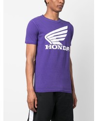 violettes bedrucktes T-Shirt mit einem Rundhalsausschnitt von DSQUARED2