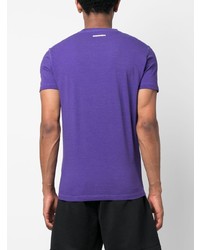 violettes bedrucktes T-Shirt mit einem Rundhalsausschnitt von DSQUARED2