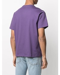 violettes bedrucktes T-Shirt mit einem Rundhalsausschnitt von Levi's