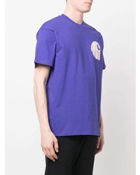 violettes bedrucktes T-Shirt mit einem Rundhalsausschnitt von Carhartt WIP