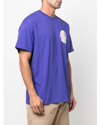 violettes bedrucktes T-Shirt mit einem Rundhalsausschnitt von Carhartt WIP