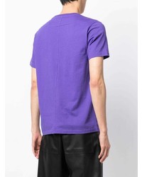 violettes bedrucktes T-Shirt mit einem Rundhalsausschnitt von FIVE CM