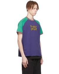 violettes bedrucktes T-Shirt mit einem Rundhalsausschnitt von Brain Dead