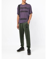 violettes bedrucktes T-Shirt mit einem Rundhalsausschnitt von A-Cold-Wall*