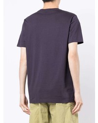 violettes bedrucktes T-Shirt mit einem Rundhalsausschnitt von PS Paul Smith