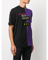 violettes bedrucktes T-Shirt mit einem Rundhalsausschnitt von Diesel