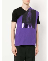 violettes bedrucktes Trägershirt von Raf Simons