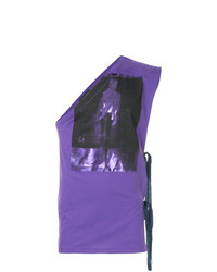 violettes bedrucktes Trägershirt von Raf Simons