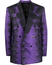 violettes bedrucktes Zweireiher-Sakko