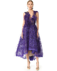 violettes besticktes Ballkleid von Marchesa