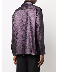 violettes besticktes Langarmhemd von Needles