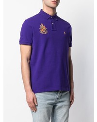 violettes besticktes Polohemd von Polo Ralph Lauren