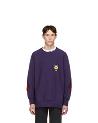 violettes besticktes Sweatshirt