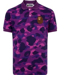 violettes Camouflage Polohemd