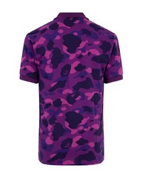 violettes Camouflage Polohemd von A Bathing Ape