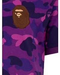 violettes Camouflage Polohemd von A Bathing Ape