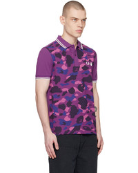 violettes Camouflage Polohemd von BAPE