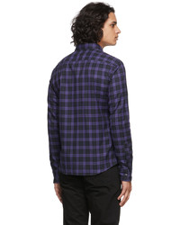 violettes Flanell Langarmhemd mit Schottenmuster von BOSS
