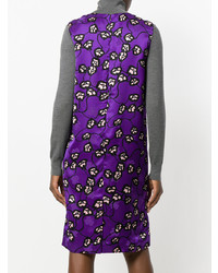 violettes gerade geschnittenes Kleid mit Blumenmuster von Marni