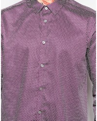 violettes Hemd mit geometrischem Muster von Ted Baker