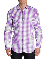 violettes Hemd mit Vichy-Muster