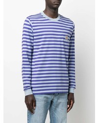 violettes horizontal gestreiftes Langarmshirt von Carhartt WIP