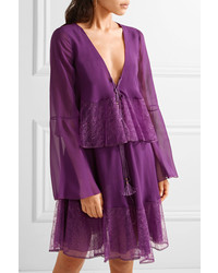 violettes Kleid von Roberto Cavalli