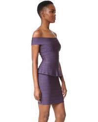 violettes Kleid von Herve Leger