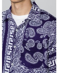 violettes Kurzarmhemd mit Paisley-Muster von Aries