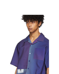 violettes Kurzarmhemd von Keenkee