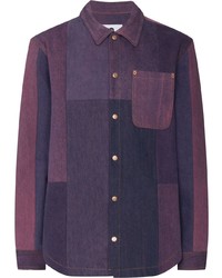 violettes Langarmhemd mit Flicken