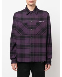 violettes Langarmhemd mit Schottenmuster von Off-White