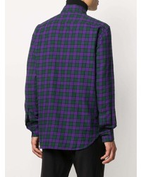 violettes Langarmhemd mit Schottenmuster von Aspesi