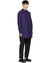 violettes Langarmhemd mit Schottenmuster von Undercoverism
