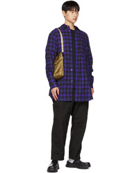 violettes Langarmhemd mit Schottenmuster von Undercoverism