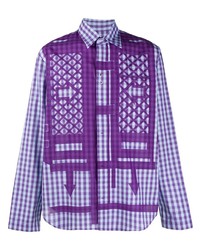 violettes Langarmhemd mit Vichy-Muster von Craig Green