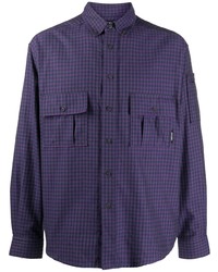violettes Langarmhemd mit Vichy-Muster von PACCBET