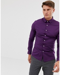 violettes Langarmhemd von ASOS DESIGN