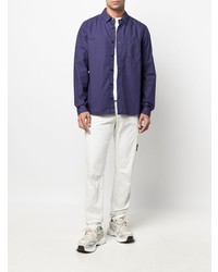 violettes Langarmhemd von Stone Island