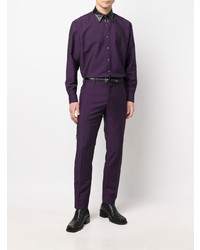 violettes Langarmhemd von Roberto Cavalli