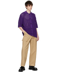 violettes Langarmhemd von Wooyoungmi